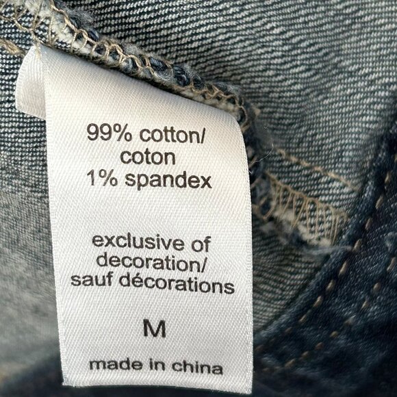 Maurices Aztec Embroidered Dark Sandblast Cotton Denim Jean Jacket - M - Blue - Picture 11 of 11